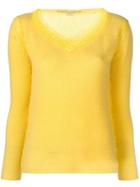 Ermanno Scervino Lace Trim Sweater - Yellow & Orange