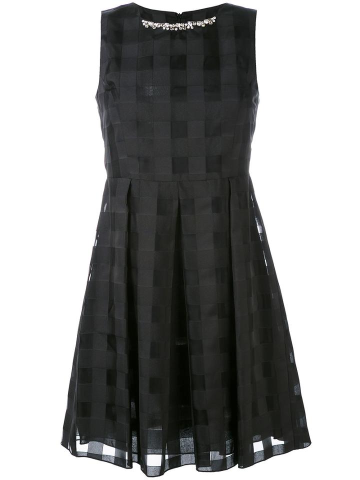 Blugirl - Jacquard Check Dress - Women - Cotton/polyester - 44, Black, Cotton/polyester