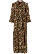 Ganni Floral Print Maxi Dress - Black