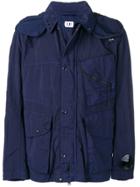 Cp Company Hooded Zipped Jacket - Blue