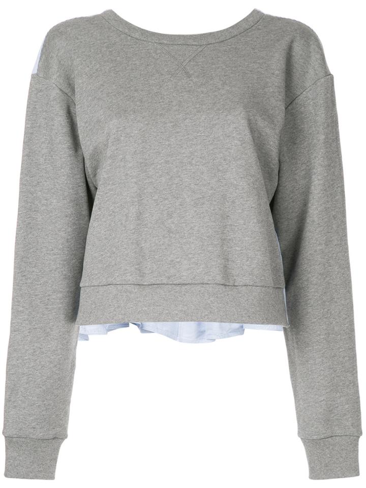 3.1 Phillip Lim Tie-back Ruffle Sweatshirt - Grey