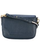 Bally Fold-over Closure Crossbody Bag, Women's, Blue, Calf Leather