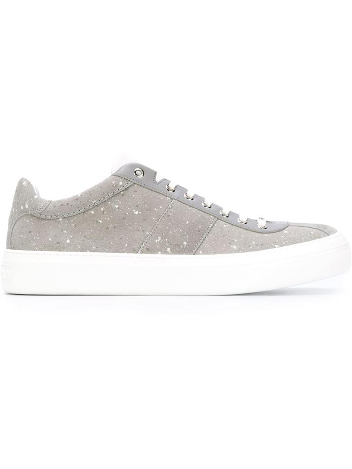 Jimmy Choo Abel Sneakers, Men's, Size: 43, Grey, Calf Leather/leather/rubber