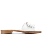 Salvatore Ferragamo Vara Bow Slides - White