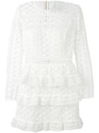 Self-portrait - Star Lace Panelled Dress - Women - Polyester/spandex/elastane - 12, White, Polyester/spandex/elastane
