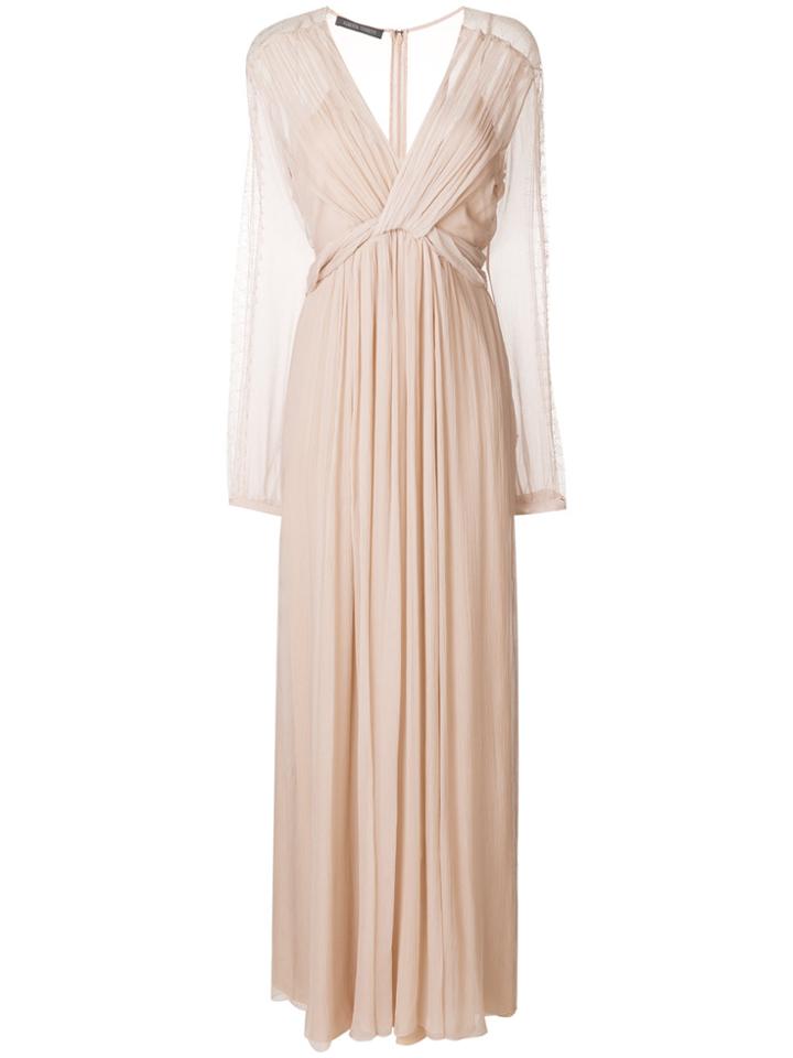Alberta Ferretti Long Draped Dress - Pink & Purple
