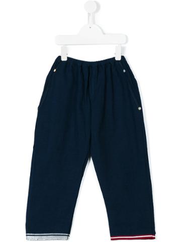 Pero Kids - Striped Hem Trousers - Kids - Cotton - 9 Yrs, Girl's, Blue