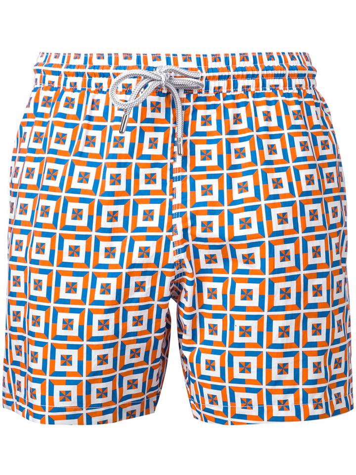 Capricode - Printed Swim Shorts - Men - Nylon - S, Blue, Nylon