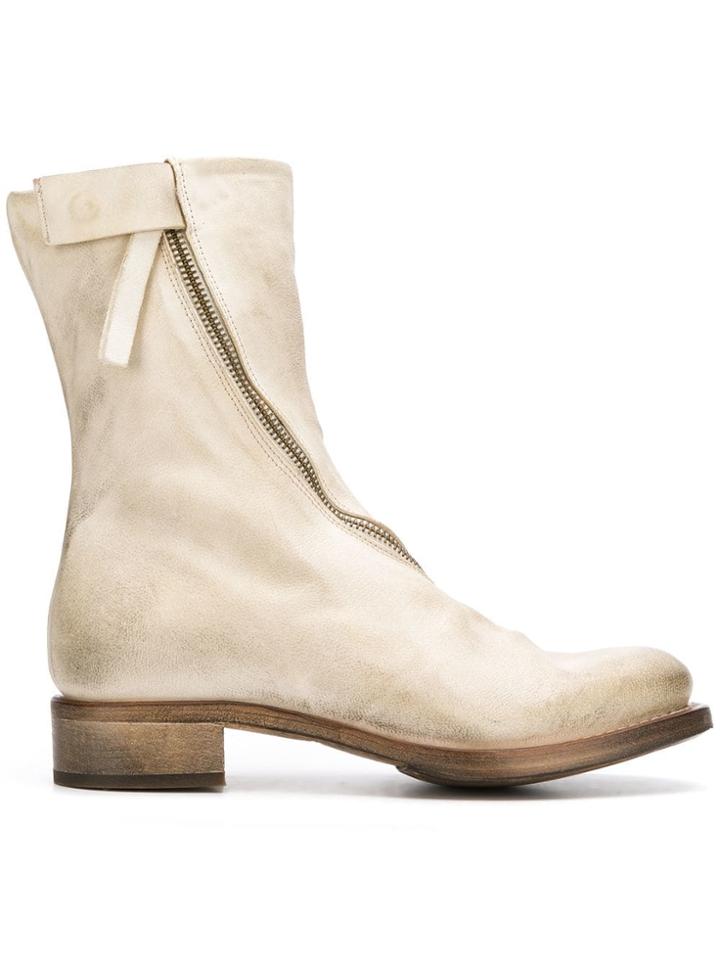 Cherevichkiotvichki Goodyear Curved Zip Boots - White
