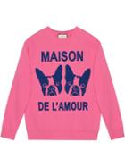 Gucci Maison De L'amour Sweatshirt With Bosco And Orso - Pink