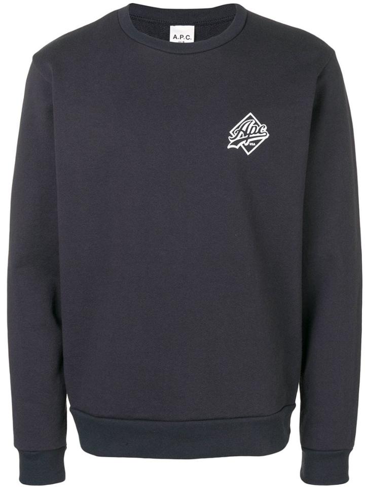 A.p.c. Chest Print Sweatshirt - Blue