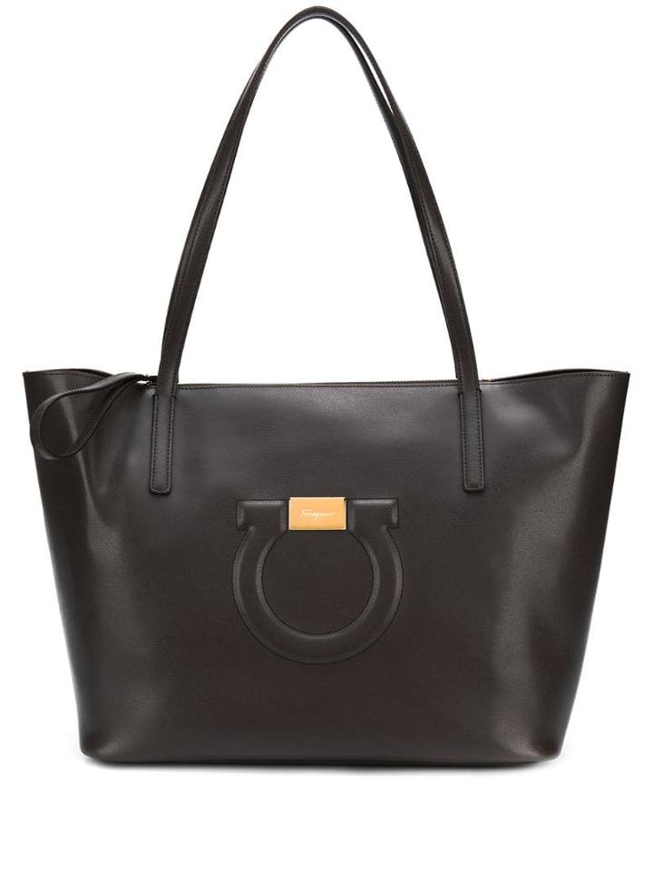 Salvatore Ferragamo Embossed Logo Tote Bag - Brown