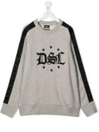 Diesel Kids Sbayrr Embroidered Logo Sweatshirt - Grey