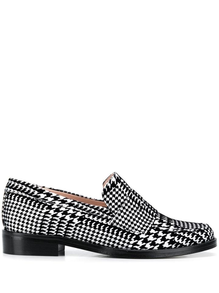 Leandra Medine Check Print Loafers - Black
