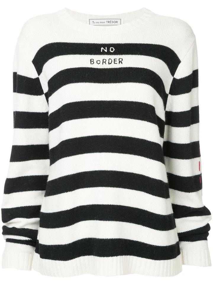 Tu Es Mon Trésor Striped Sweater - White