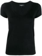Paule Ka Short-sleeved V-neck Pullover - Black