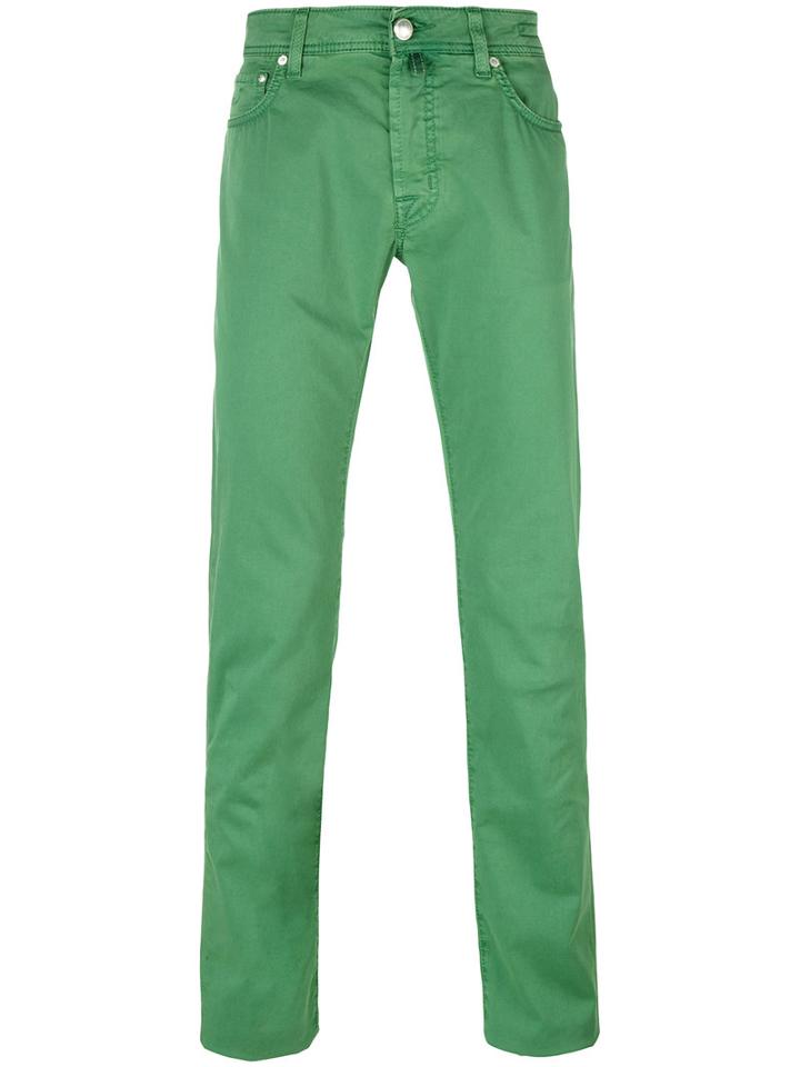 Jacob Cohen - Straight Leg Trousers - Men - Cotton/spandex/elastane - 35, Green, Cotton/spandex/elastane