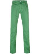 Jacob Cohen - Straight Leg Trousers - Men - Cotton/spandex/elastane - 35, Green, Cotton/spandex/elastane