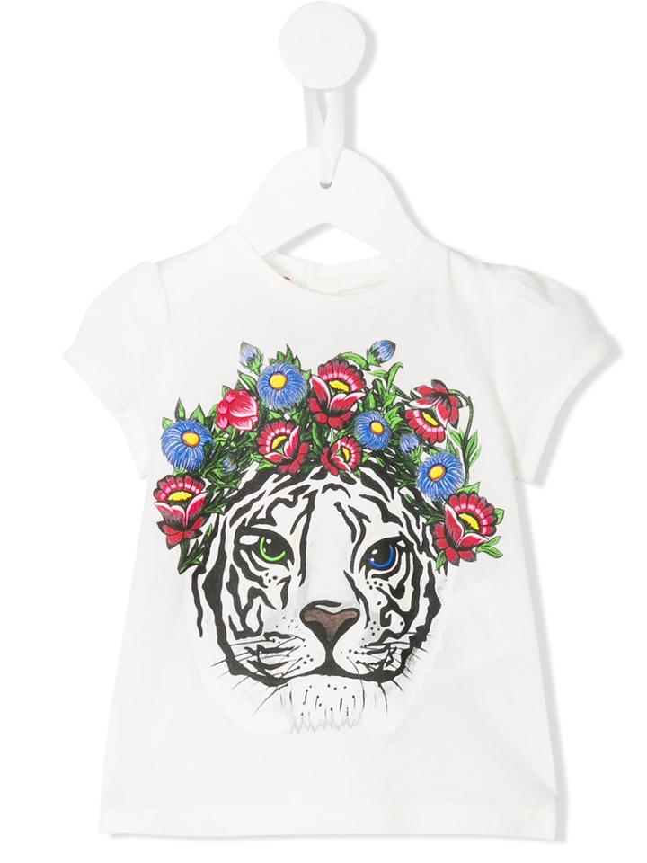 Gucci Kids - Tiger Print T-shirt - Kids - Cotton - 6 Mth, Infant Girl's, White