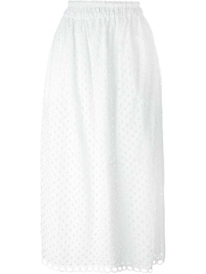 Carven Broderie Anglaise Midi Skirt
