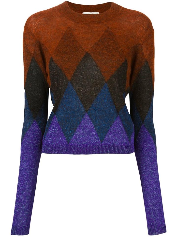 Marco De Vincenzo Dégradé Effect Geometric Sweater, Women's, Size: 42, Polyamide/polyester/acetate/alpaca