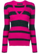 Proenza Schouler - Long Sleeve Crewneck Top - Women - Wool/silk/cashmere/viscose - S, Pink/purple, Wool/silk/cashmere/viscose