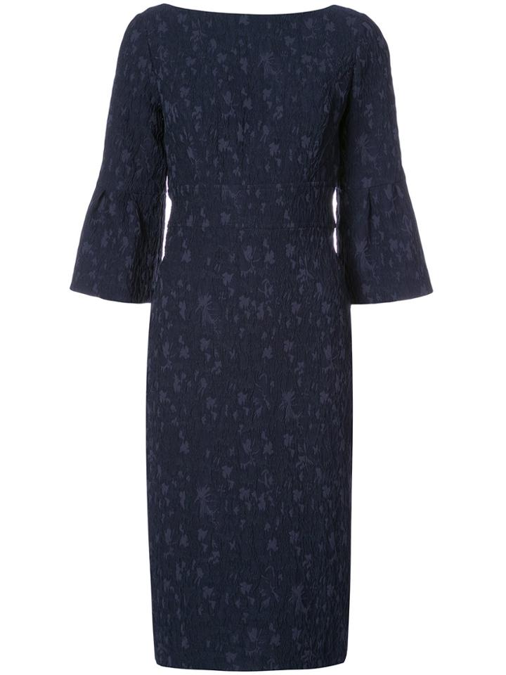 Lela Rose Printed Fitted Dress - Blue