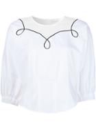 Rachel Comey Embroidered Detail Blouse, Women's, Size: 4, White, Cotton/polyester