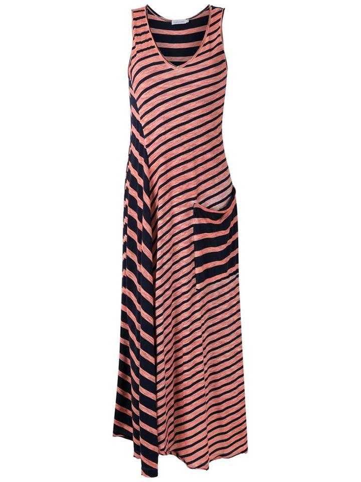 Mara Mac Striped Side Pocket Maxi Dress - Blue