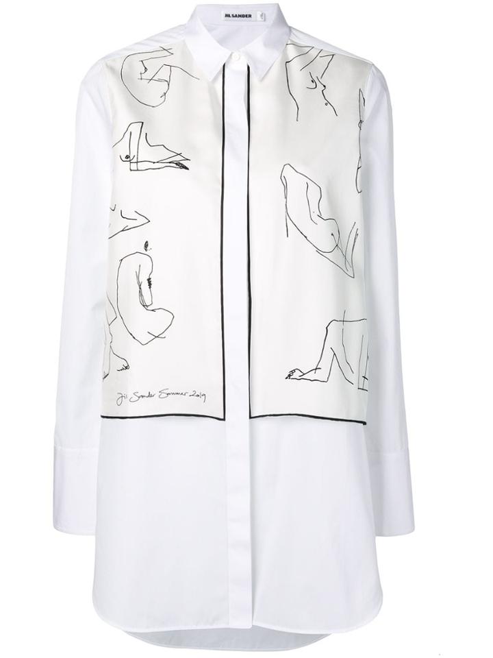Jil Sander Front Print Shirt - White