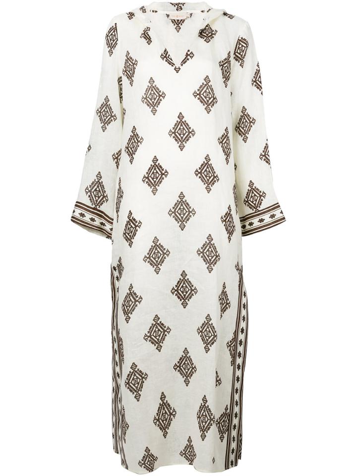 Tory Burch Diamond Pattern Kaftan Dress - Nude & Neutrals