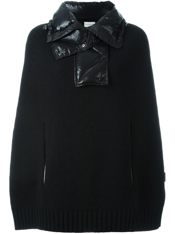 Moncler Padded Collar Knitted Cape - Black