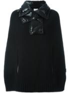 Moncler Padded Collar Knitted Cape - Black