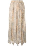 Mes Demoiselles - Printed Layer Skirt - Women - Cotton/viscose - 38, Nude/neutrals, Cotton/viscose