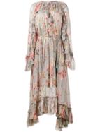 Zimmermann - Floral Print Long Sleeve Dress - Women - Silk/polyester/spandex/elastane - 0, Silk/polyester/spandex/elastane