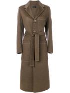 Joseph Single Breasted Belted Coat - Green