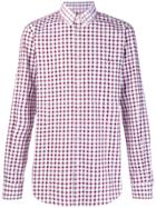 Stella Mccartney Contrast Collar Check Shirt - Pink & Purple