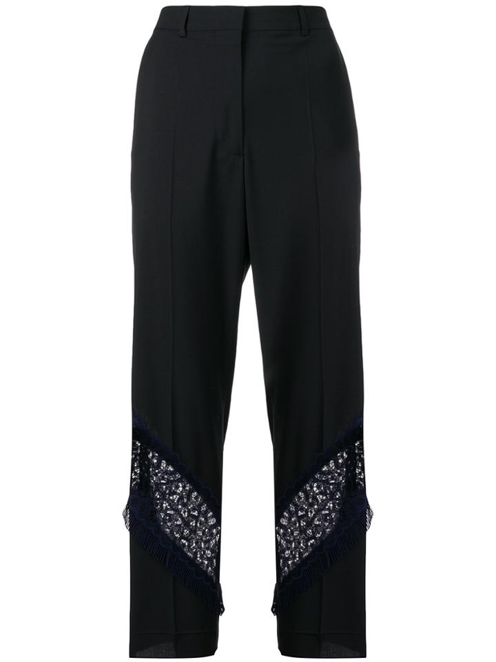 Golden Goose Deluxe Brand Cropped Lace Insert Trousers - Black