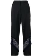 Golden Goose Deluxe Brand Cropped Lace Insert Trousers - Black