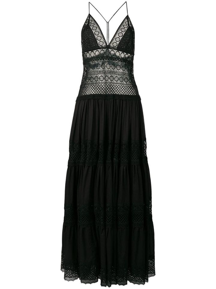 Charo Ruiz Embroidered Lace Corset Dress - Black