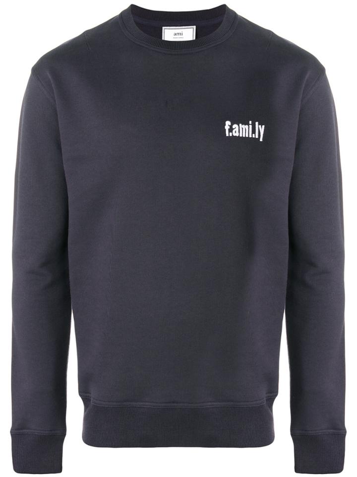 Ami Alexandre Mattiussi Crewneck Sweatshirt White Family Embroidery -