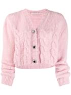 Alessandra Rich Chunky Knit Cardigan - Pink