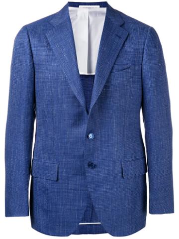 Cesare Attolini - Texture Blazer - Men - Silk/linen/flax/wool/bemberg - 50, Blue, Silk/linen/flax/wool/bemberg