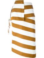 No21 Asymmetric Striped Skirt