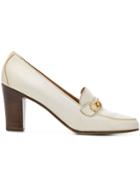 Céline Vintage Horsebit High Pumps - White