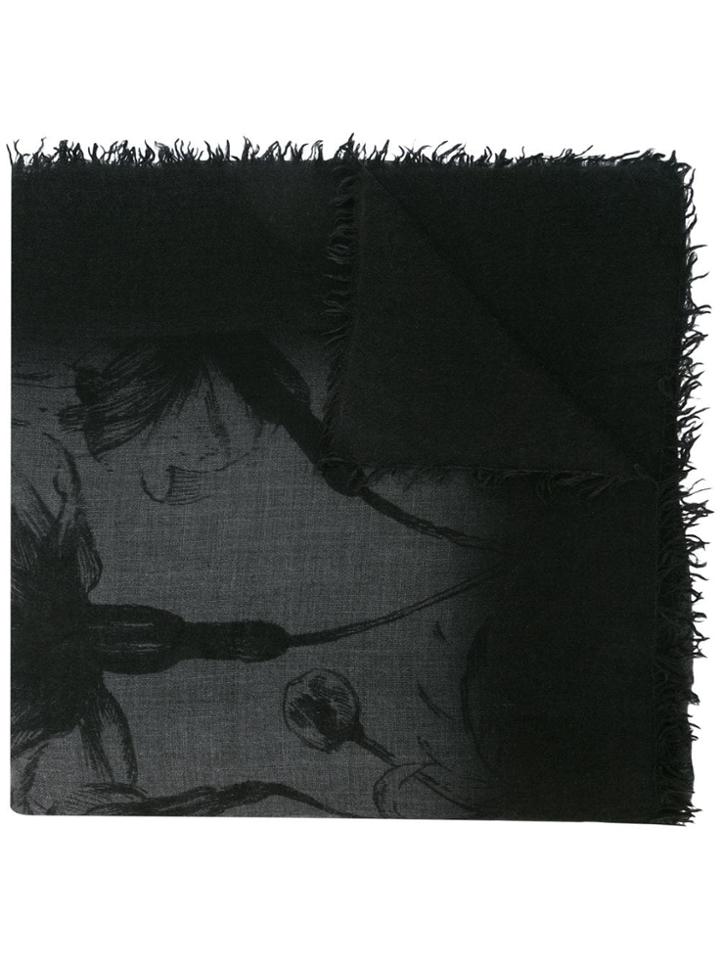 Faliero Sarti Fringed Edges Scarf - Grey