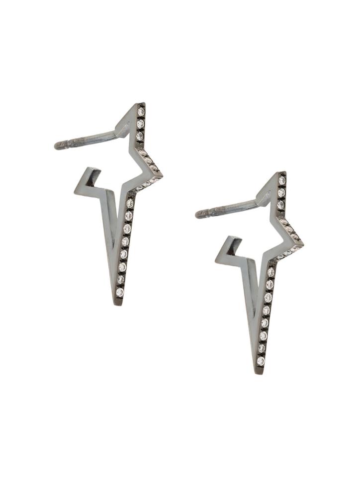 Diane Kordas Small Star Diamond Earrings - Grey