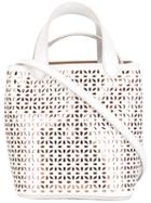 Azzedine Alaia Cut-out Pattern Tote, Women's, White, Leather