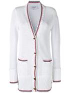 Thom Browne - Longline Cardigan - Women - Cotton - 46, Women's, White, Cotton