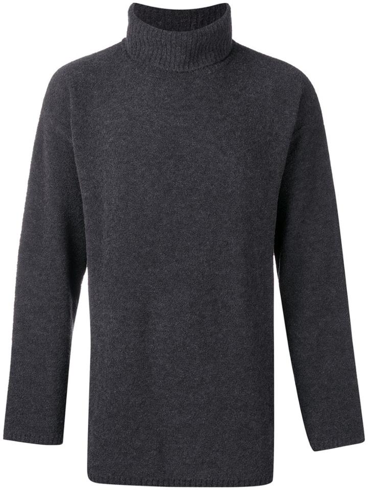 Sartorial Monk Roll-neck Fitted Sweater - Grey